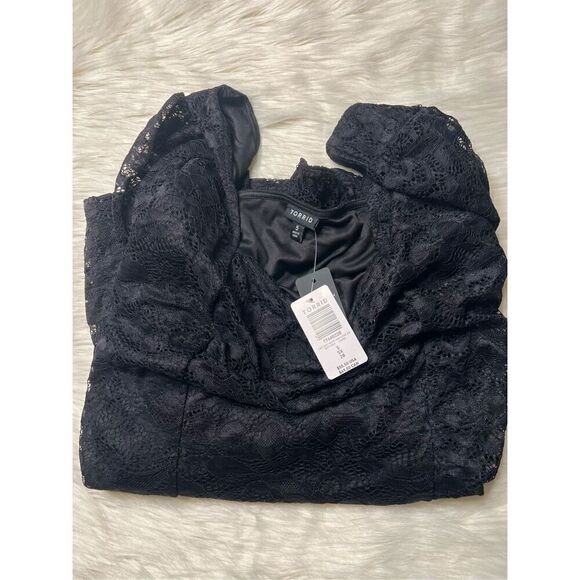 Torrid Lace Square Neck Long Sleeve Top (Sz 5) - Picture 6 of 7
